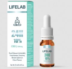 Lifelab CBD 1000mg 24H 10% 10ml - Συμπλήρωμα διατροφής υπογλώσσιες σταγόνες
