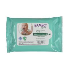 Bambo Nature 100% Biodegradable 10.wet.wipes - βιοδιασπώμενα μωρομάντηλα, συσκευασία 10τεμ