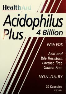 Health Aid Acidophilus Plus (4 Billion) 30.Caps - Triple Formula for a healthy gut 