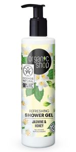 Organic Shop Refreshing Shower gel Jasmine & Honey 280ml - Plunge into an atmosphere of tranquility and pleasure with this wonderful shower gel