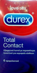 Durex Total Contact 6pcs - Εξαιρετικά λεπτά προφυλακτικά για κορυφαία αίσθηση (6αδα)