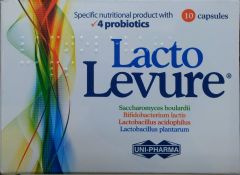 Uni-Pharma Lacto Levure 10caps - Τρόφιμο ειδικής διατροφής με 4 προβιοτικά