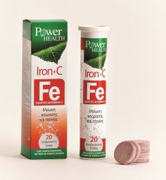 Power Health Iron+C eff tablets 20.eff.tbs - Αναβράζοντα δισκία σιδήρου/βιτ. C για τη μείωση της κούρασης και της ατονίας 