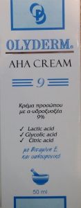 Olyderm AHA cream 9 - Κρέμα προσώπου με α-υδροξυοξέα 9% 