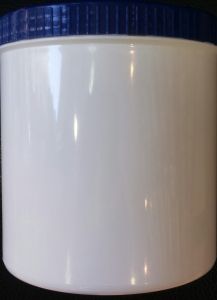 Plastic jar with blue screw on lid for mixing-storage 1 litre - Πλαστικό βάζο ανάμειξης/αποθήκευσης 1 λίτρου