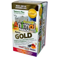 Nature's Plus Animal Parade Gold Multivitamins Assorted flavors - Πλήρες πολυβιταμινούχο για παιδιά σε μασώμενα ζωάκια 