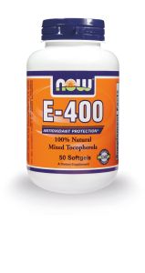 Now Vitamin E-400 IU Mixed Tocopherols / Unesterified 50softgel caps - 100% Natural vitamin E
