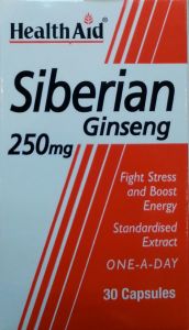 Health Aid Siberian Ginseng 250mg 30caps - Siberian adaptogen ginseng 