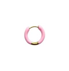 Borghetti Pharma ear rings Gold-Pink 1.set - Σκουλαρίκια Hoop Χρυσό Ροζ 1 ζευγάρι