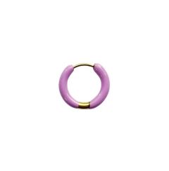 Borghetti Pharma ear rings Gold-Purple 1.set - Σκουλαρίκια Hoop Χρυσό Μώβ 1 ζευγάρι