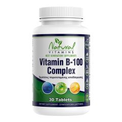 Natural Vitamins B-100 Complex 30.tabs - rich content (100mg) of all B vitamins