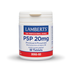 Lamberts P5P 20mg (Most active form of vitamin B6) 60.tbs - Μεταβολικά ενεργός μορφή Πυριδοξίνης (Βιταμίνη B6)