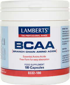 Lamberts BCAA-Branch Chain Amino Acids 180caps - παρέχει τρία απαραίτητα αμινοξέα