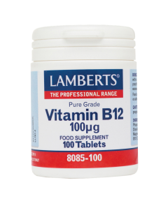 Lamberts Vitamin B12 100μg 100tabs - Βιταμίνη Β12 (Μεθυλοκοβαλαμίνη) 