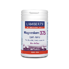 Lamberts Magnesium 375mg 100%NRV 180tbs - 100% της Συνιστώμενης Ημερήσιας Πρόσληψης Μαγνησίου σε μια ταμπλέτα