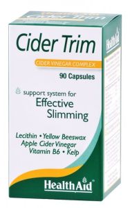 Health Aid Cider Trim (Cider Vinegar Complex) 90's Capsules - for those trying to slim or maintain a healthy body weight