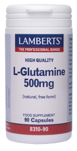 Lamberts L-Glutamine 500mg (Natural free form) 90caps - particularly important for the health of the gut