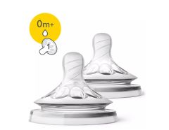 Philips Avent Natural Silicone teats 0m+ (1drop flow) 2.pcs - super soft teat with the flexible spiral design looks very similar to the breast