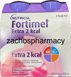 Nutricia Fortimel Extra 2 Kcal Strawberry 4x200ml - τρόφιμο για ειδικούς ιατρικούς σκοπούς διατροφικά πλήρες