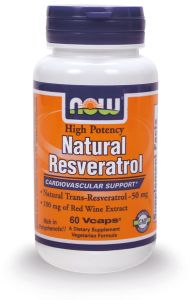 Now Natural Resveratrol 60vcaps - With Red Wine & Green Tea Extract