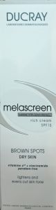 Ducray Melascreen Eclat Skin lightening cream spf15 rich 40ml - Κρέμα προσώπου για καφέ κηλίδες (Για ξηρό δέρμα)