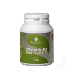 Health Sign Vitamin B6 25mg (ως P-5-P) 60tabs - Συμβάλλει στην παραγωγή ορμονών