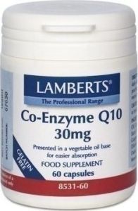 Lambert's Co-Enzyme Q10 30mg 60caps - Συνένζυμο Q10 Για Άμεση Ενέργεια