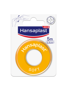 Hansaplast Soft 5m x 2.5cm 1.piece - Αυτοκόλλητη ταινία στερέωσης χάρτινη υποαλλεργική