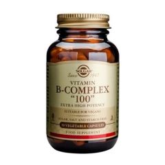 Solgar B-Complex "100" Extra High Potency 50veg.caps - όλες οι βασικές βιταμίνες Β καθώς και τις χολίνη, βιοτίνη και ινοσιτόλη