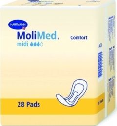 Hartmann MoliMed midi Comfort incontinence pads (28pads) - Σερβιέτες ακράτειας με αντιβακτηριακό υλικό