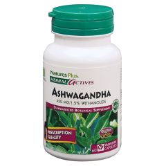 Nature's Plus Ashwagandha 450mg (Withania somnifera) 60veg.caps - Adaptogen and super tonic supplement
