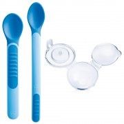 MAM Soft spoon set 6m+ Heat sensitive (2pieces) - κουταλάκια τροφής﻿ για τάϊσμα στερεών τροφών