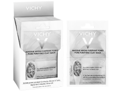 Vichy Pore Purifying Clay Mask Sachets 2x6ml - Μάσκα Αργίλου συνδυάζει δυο τύπους λευκής αργίλου με Ιαματικό Νερό της Vichy