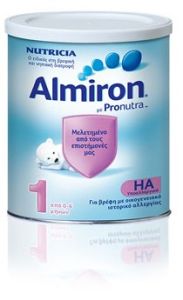 Nutricia Almiron HA 1 hypoallergic milk 400gr - Υποαλλεργικό γάλα για βρέφη από 0-6 μηνών με οικογενειακό ιστορικό αλλεργίας
