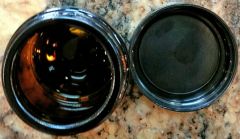 Glass jar for creams caramel color 30ml