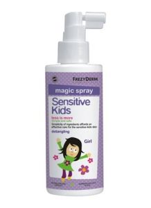 Frezyderm Sensitive Kids Magic Spray 150ml - Αρωματική λοσιόν που ξεμπερδεύει τα μαλλάκια, χωρίς να τα βαραίνει