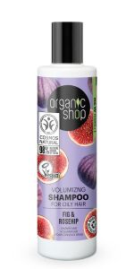Organic Shop Volumizing shampoo for oily hair (Fig & Rosehip) 280ml - Σαμπουάν για Όγκο για Λιπαρά Μαλλιά Σύκο & Τριαντάφυλλο