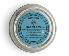 Apivita Eucalyptus & Propolis Pastilles For Sore Throat 45gr - Pastilles for Sore Throat and Cough Relief
