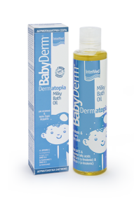 Intermed Babyderm Dermatopia Milky Bath oil 200ml - Γαλακτώδες Λάδι Μπάνιου ιδανικό για περιόδους έξαρσης