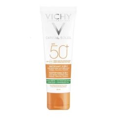 Vichy Capital Soleil Matifiant 3 in 1 face sunscreen SPF50+ 50ml - Anti-Oil Face Facial Sunscreen 3 in 1 SPF50 +