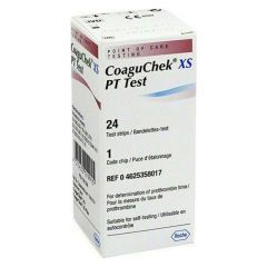 Roche CoaguChek XS PT Test PST INR (Prothrombin time) measuring 24.strips - Prothrombin time test strips