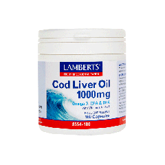 Lamberts Cod Liver Oil 1000mg 180.caps - Μουρουνέλαιο πενταπλής μοριακής απόσταξης