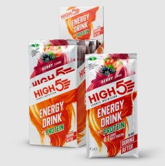 High Five Energy Drink with Protein Berry 47gr (1sachet) - για σκληρή προπόνηση και αγωνίσματα αντοχής (1 φακελάκι)