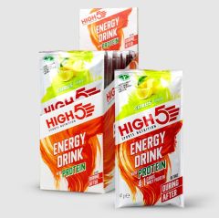 High Five Energy Drink with Protein Citrus 47gr (1sachet) - για σκληρή προπόνηση και αγωνίσματα αντοχής (1 φακελάκι)