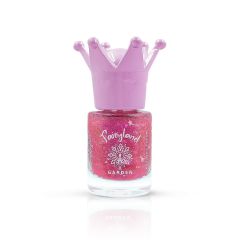 Garden Fairyland Nail Polish Glitter Pink Rosy 1  7.5ml - Children's nail polish with strawberry aroma
