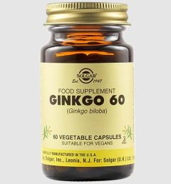 Solgar Ginkgo Biloba vegetable 60.caps - known for enhancing mental clarity