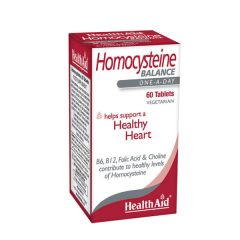 Health Aid Homocysteine Balance 60.tbs - specially prepared formula with folic acid, vitamins B6 & B12 as well as Trimethylglycine (TMG)