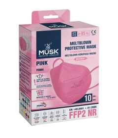 Musk Meltblown Protective mask FFP2 (KN95) Pink (1 box) 10.masks - Μάσκες προστασίας προσώπου τύπου KN95-FFP2 χρώμα ροζ