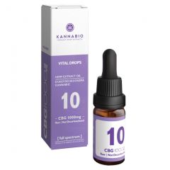 Kannabio Vital Drops 10% CBG 1000mg Raw Full Spectrum 10ml - full spectrum CBG (cannabigerol) oil extract 1000mg