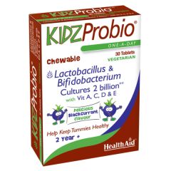 Health Aid KidzProbio multivitamins & probiotics 30chw.tbs - μασώμενες ταμπλέτες Παιδικό πολυβιταμινούχο & προβιοτικά στελέχη